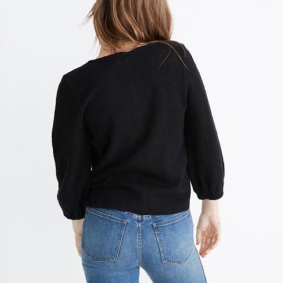 Madewell Texture & Thread Black V-Neck Top - Picture 2 of 7